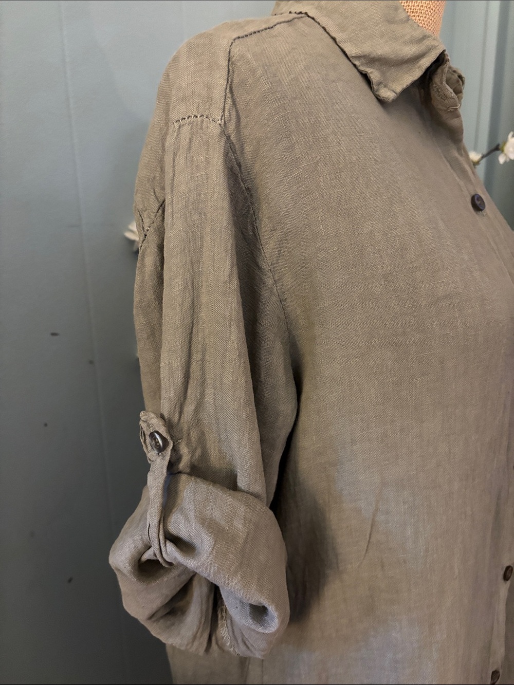 Planet Moda Italian Linen Shirt Dress - Picture 4 of 10
